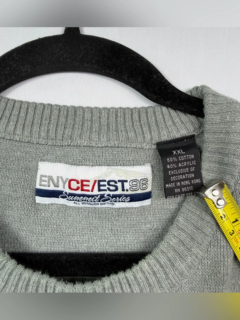 Enyce Est 96 Summit Series Vintage Y2K Gray Knit Striped Sweatshirt Men’s Sz XXL